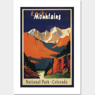 Rocky Mountain National Park Vintage Travel Poster Posters and Art